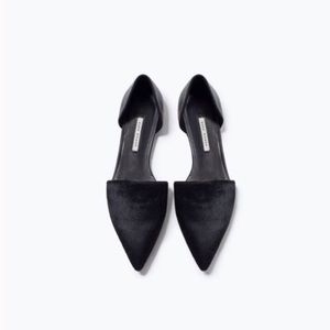Zara Shoes - Zara Black Calf Hair d’Orsay Flats Zara Shoes - Zara Black Calf Hair d’Orsay Flats